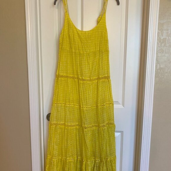 Free People Intimately Midnight Dance Maxi Slip Dress Canary Combo Size XS